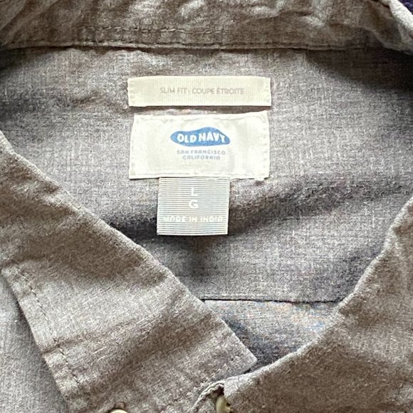 Old Navy Slim Fit Shirt (Grey) - Picture 2 of 3